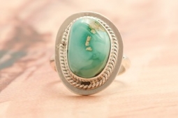 Genuine Battle Mountain Turquoise Sterling Silver Native American Ring